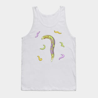 C elegans Nematode Anatomy Illustration Tank Top